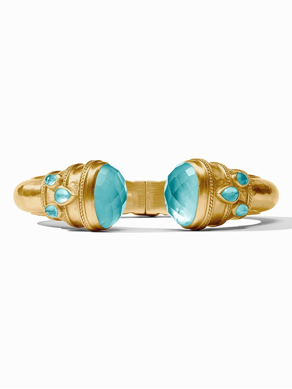 Julie Vos Gold-Tone Bracelet with Aqua Blue Stones